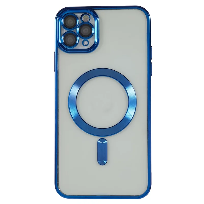 For iPhone 11 Pro 5.8 inch Magnetic Case Compatible with MagSafe Precise Cutouts TPU Phone Cover with Lens Film - Blue