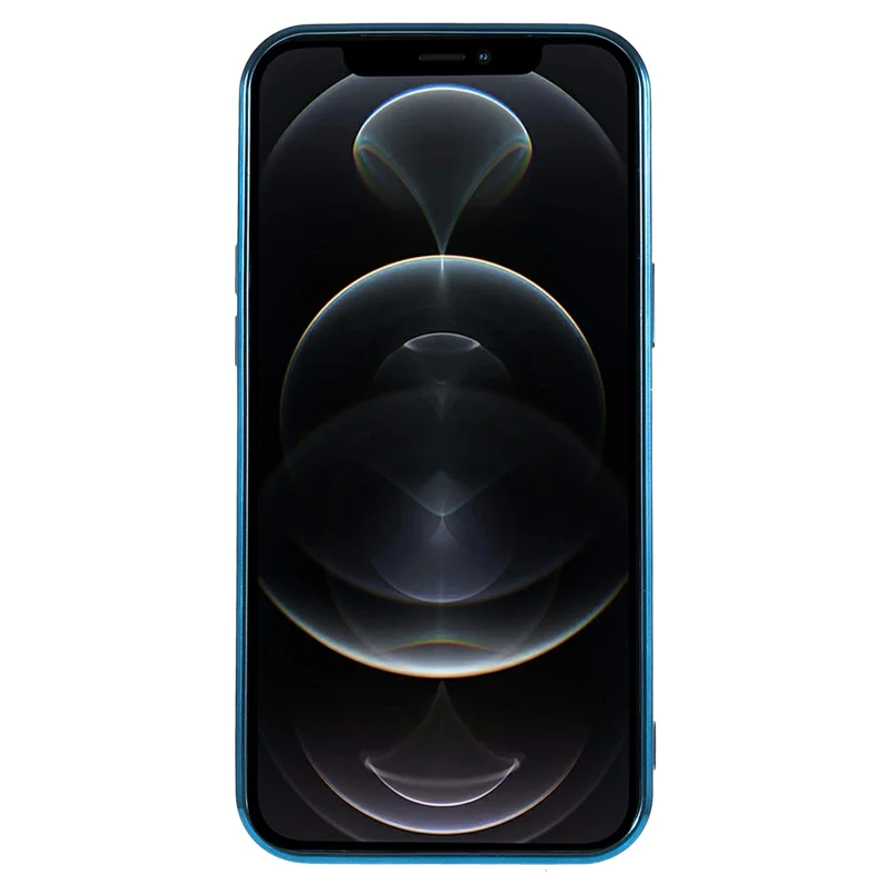 For iPhone 12 Pro Max 6.7 inch Clear TPU Phone Case Precise Cutouts Magnetic Cover with Lens Protector - Blue