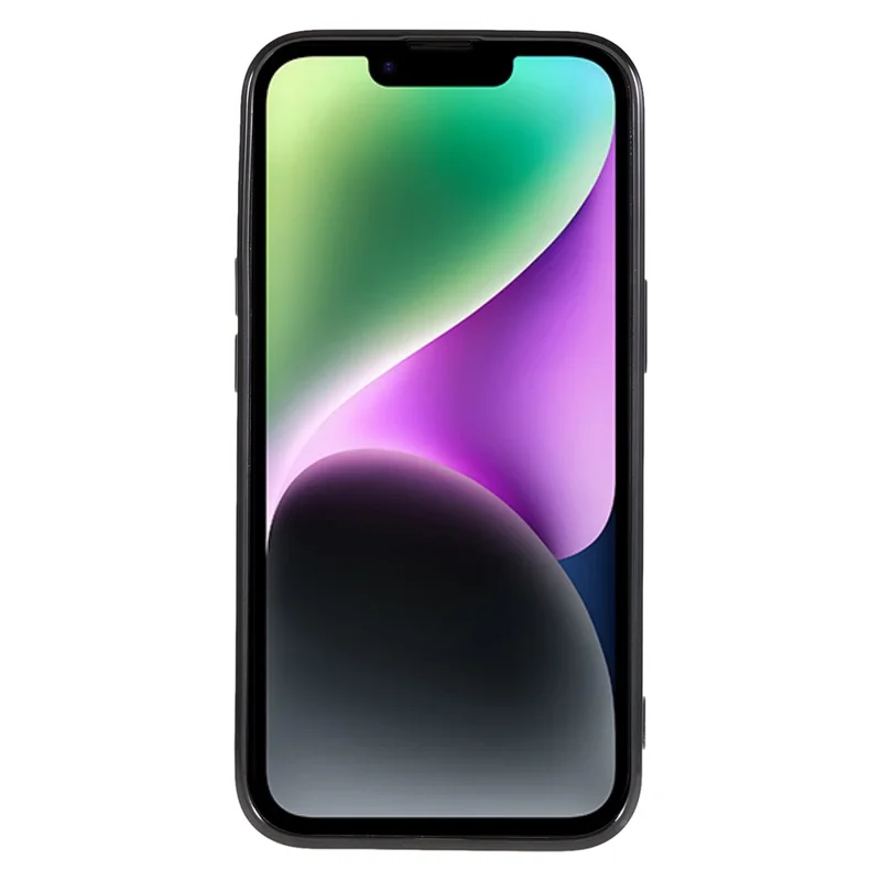 For iPhone 14 TPU Phone Case Precise Cutouts Magnetic Cover with PC Lens Protector - Black