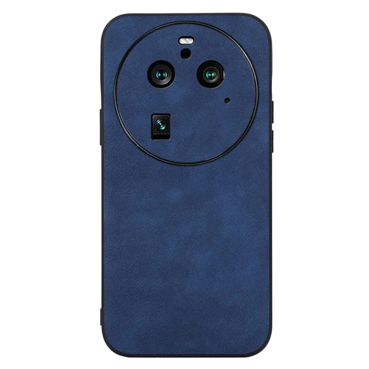 Für Oppo Find X6 Pro Handyhülle Textur Leder+PC+TPU Kratzfeste Handyhülle - Blau