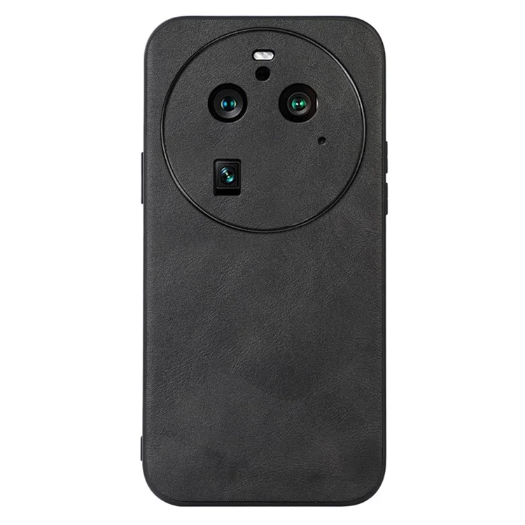 Per Oppo Find X6 Pro Cowhide Texture Phone Case Custodia in pelle rivestita in TPU+PC - Nero