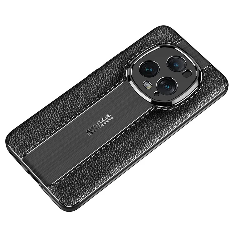 Capa de telefone móvel For Honor Magic5 Ultimate 5G com textura de lichia, TPU macio - Preto 