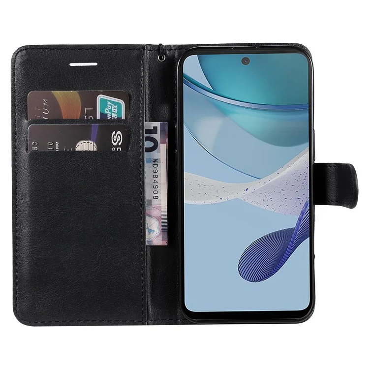Per Motorola Moto G13 4G / G23 4G / G53 5G Custodia per telefono in pelle sintetica con portafoglio e supporto - Nero