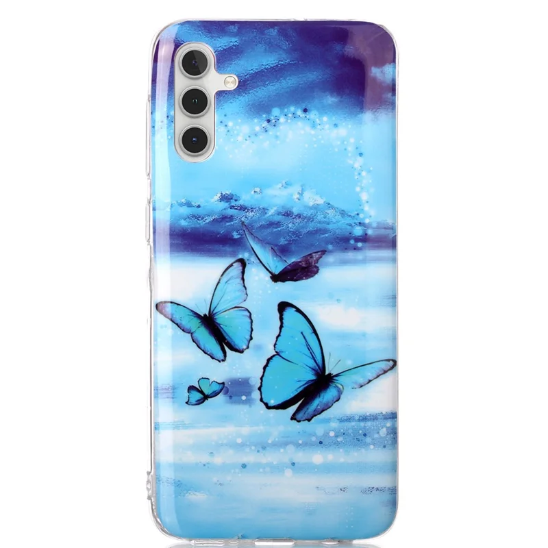 For Samsung Galaxy A24 4G (162.1 x 77.6 x 8.3mm) Phone Case Luminous Patterned IMD TPU Back Case - Butterflies
