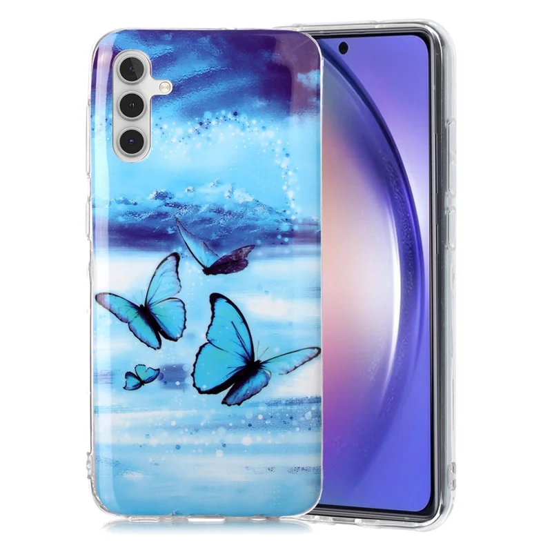 For Samsung Galaxy A24 4G (162.1 x 77.6 x 8.3mm) Phone Case Luminous Patterned IMD TPU Back Case - Butterflies