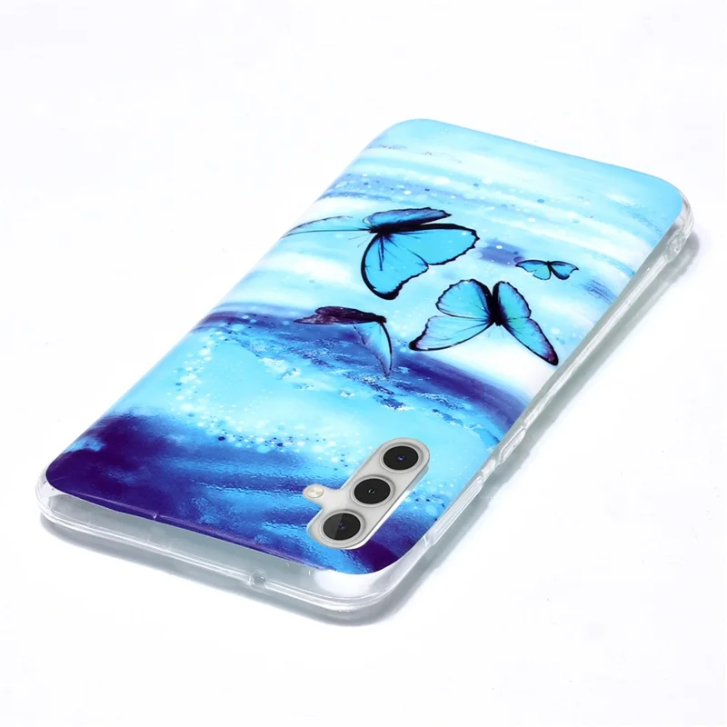 For Samsung Galaxy A24 4G (162.1 x 77.6 x 8.3mm) Phone Case Luminous Patterned IMD TPU Back Case - Butterflies