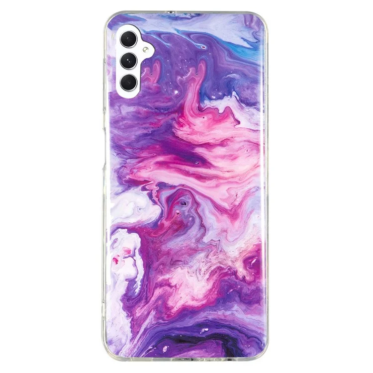 Pour Samsung Galaxy A54 5G Marble Pattern Phone TPU Case Anti-scratch IMD Phone Cover - Red