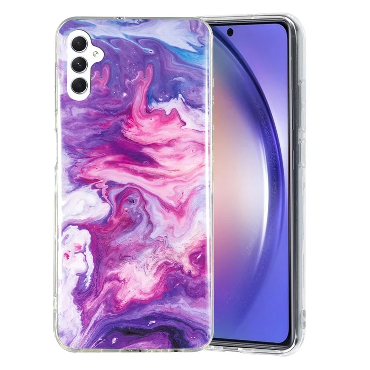 Pour Samsung Galaxy A54 5G Marble Pattern Phone TPU Case Anti-scratch IMD Phone Cover - Red