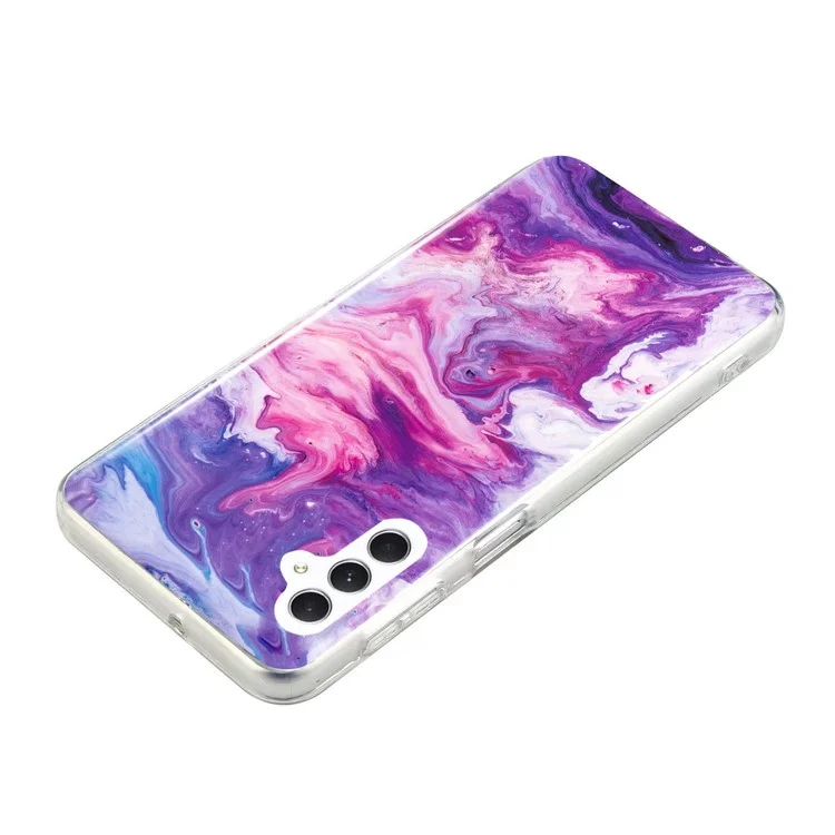 Pour Samsung Galaxy A54 5G Marble Pattern Phone TPU Case Anti-scratch IMD Phone Cover - Red