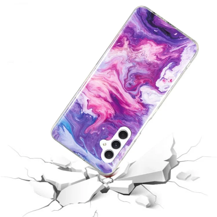 Pour Samsung Galaxy A54 5G Marble Pattern Phone TPU Case Anti-scratch IMD Phone Cover - Red