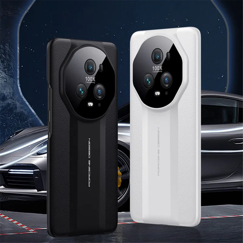 For Honor Magic5 Pro Anti-drop Phone Case Full Lens Protection Leather Coated PC Cover - Purple