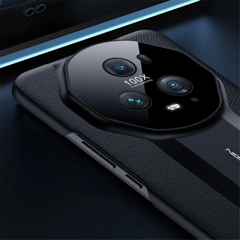 For Honor Magic5 Pro Anti-drop Phone Case Full Lens Protection Leather Coated PC Cover - Purple