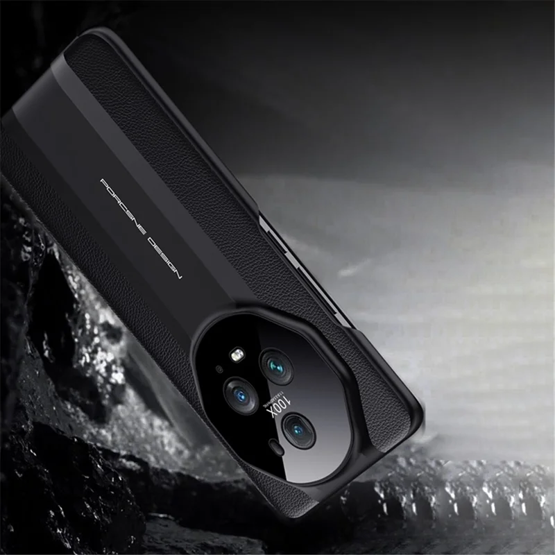 For Honor Magic5 Pro Anti-drop Phone Case Full Lens Protection Leather Coated PC Cover - Purple