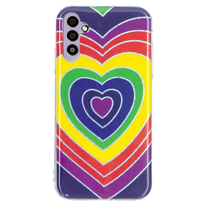 For Samsung Galaxy A34 5G Soft TPU Phone Case Electroplating Pattern IMD Cover - Electroplated Heart