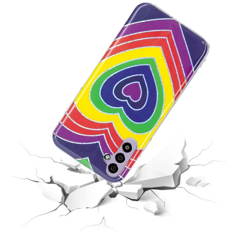 For Samsung Galaxy A34 5G Soft TPU Phone Case Electroplating Pattern IMD Cover - Electroplated Heart