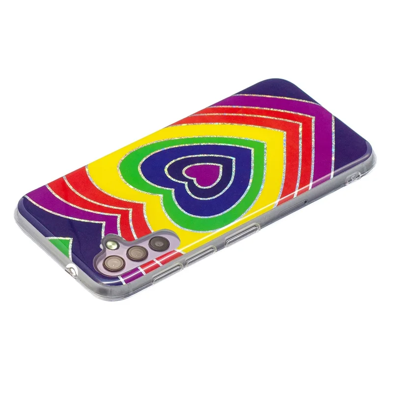 For Samsung Galaxy A34 5G Soft TPU Phone Case Electroplating Pattern IMD Cover - Electroplated Heart