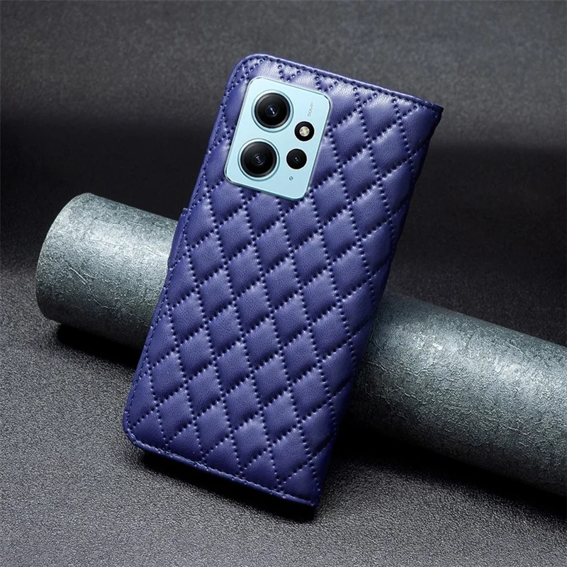 BINFEN COLOR BF Stil-14 PU-Leder-Handyhülle für Xiaomi Redmi Note 12 4G Ständer Brieftasche Telefonabdeckung - Blau
