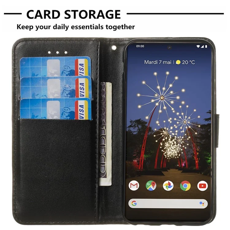 B40 Mobile Phone Case for Google Pixel 7 Pro 5G , Shockproof PU Leather Wallet Stand Phone Cover - Black