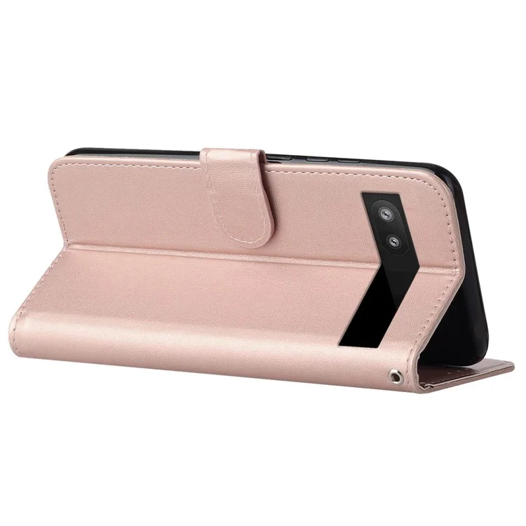 Funda para Smartphone B40 para Google Pixel 7a, Funda de Teléfono con Soporte de Billetera de Cuero PU+TPU - Oro Rosa