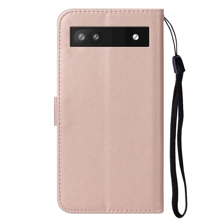 Funda para Smartphone B40 para Google Pixel 7a, Funda de Teléfono con Soporte de Billetera de Cuero PU+TPU - Oro Rosa