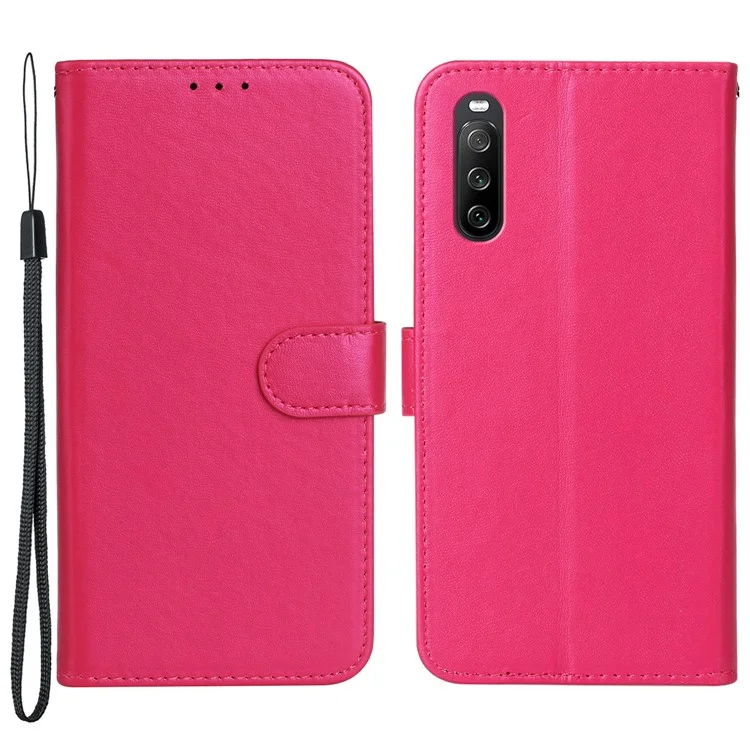 B40 For Sony Xperia 10 V Anti-Fingerprint Wallet Stand Phone Cover PU Leather Phone Case Shell - Rose