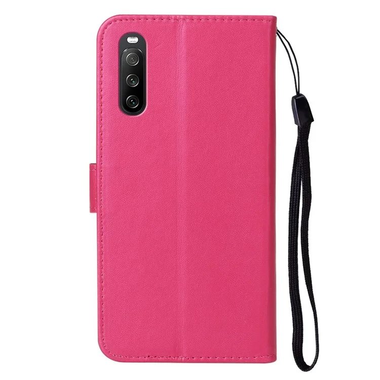B40 For Sony Xperia 10 V Anti-Fingerprint Wallet Stand Phone Cover PU Leather Phone Case Shell - Rose