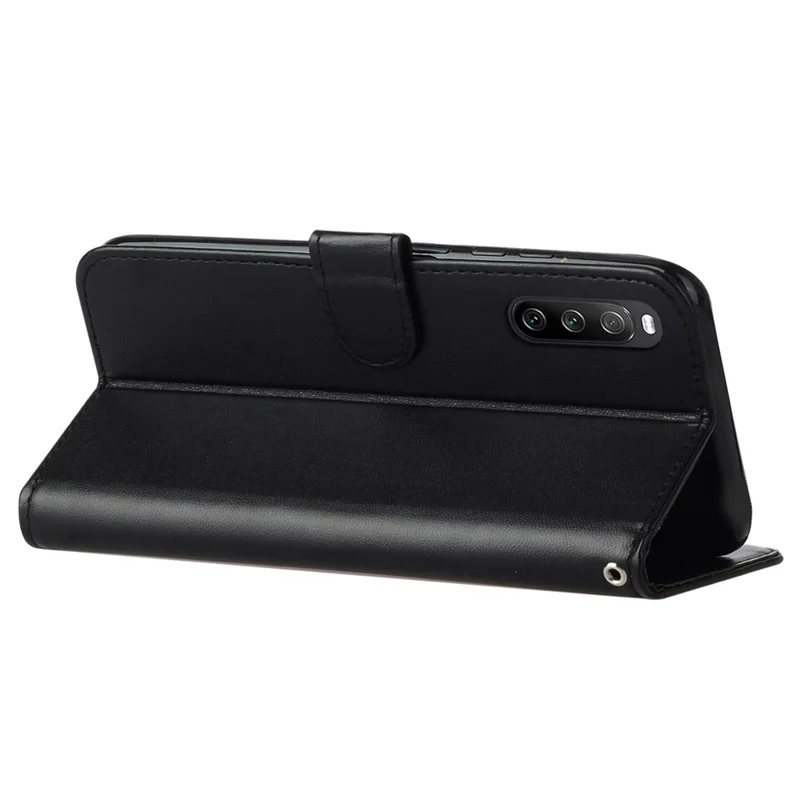 B40 For Sony Xperia 10 V Anti-Fingerprint Wallet Stand Phone Cover PU Leather Phone Case Shell - Black