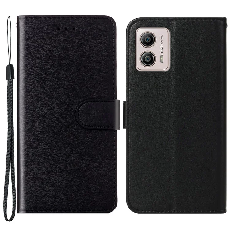 B40 Para Motorola Moto G73 5G Smartphone Cover Carteira de Pé Anti-Poeira PU Couro+TPU Capa de Telefone Celular - Preto