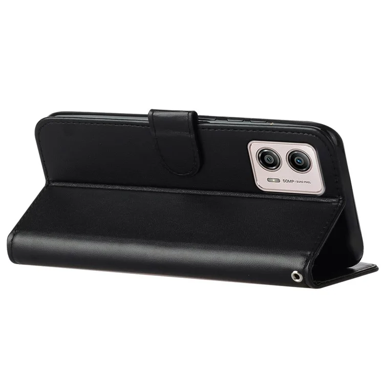 B40 Para Motorola Moto G73 5G Smartphone Cover Carteira de Pé Anti-Poeira PU Couro+TPU Capa de Telefone Celular - Preto