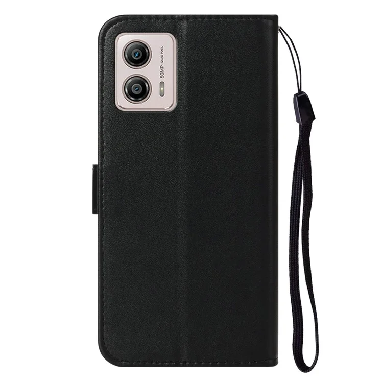B40 Para Motorola Moto G73 5G Smartphone Cover Carteira de Pé Anti-Poeira PU Couro+TPU Capa de Telefone Celular - Preto