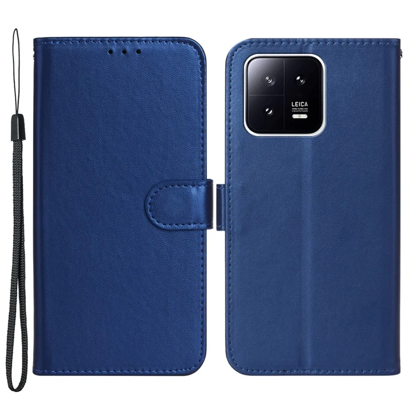 B40 til Xiaomi 13 5G PU Læder+TPU Telefonbeskytning Med Penneholder Ståfunktion Anti-Krat Telefondæksel - Blå