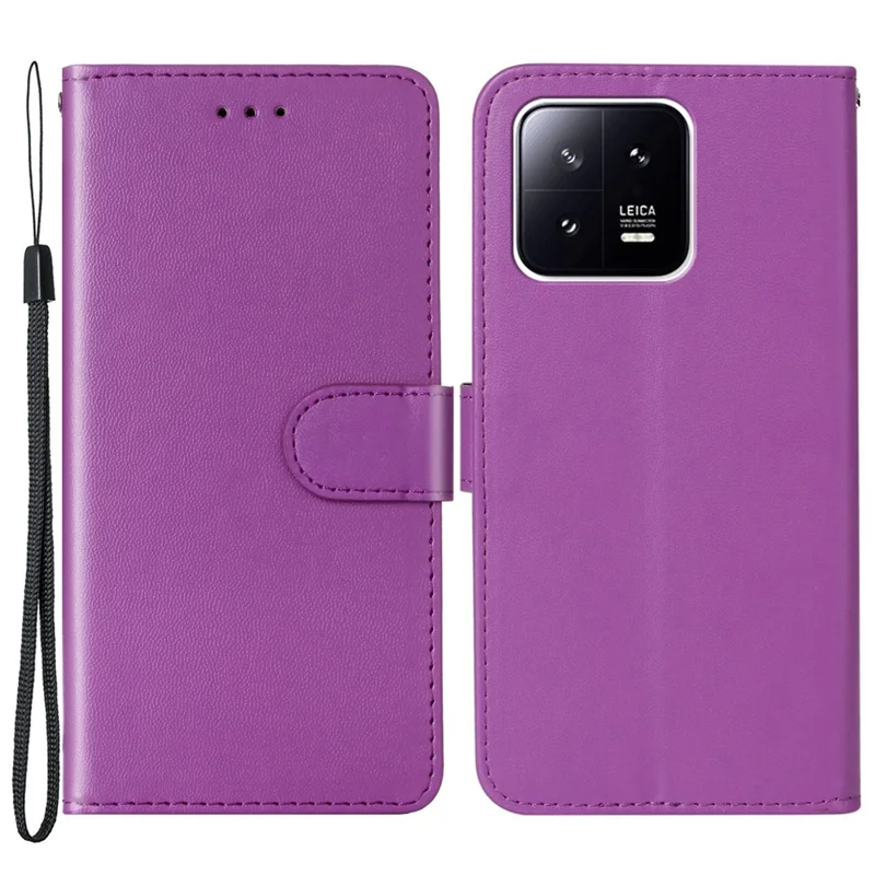 B40 Shockproof Phone Cover for Xiaomi 13 Pro 5G , PU Leather+TPU Wallet Stand Phone Case - Purple