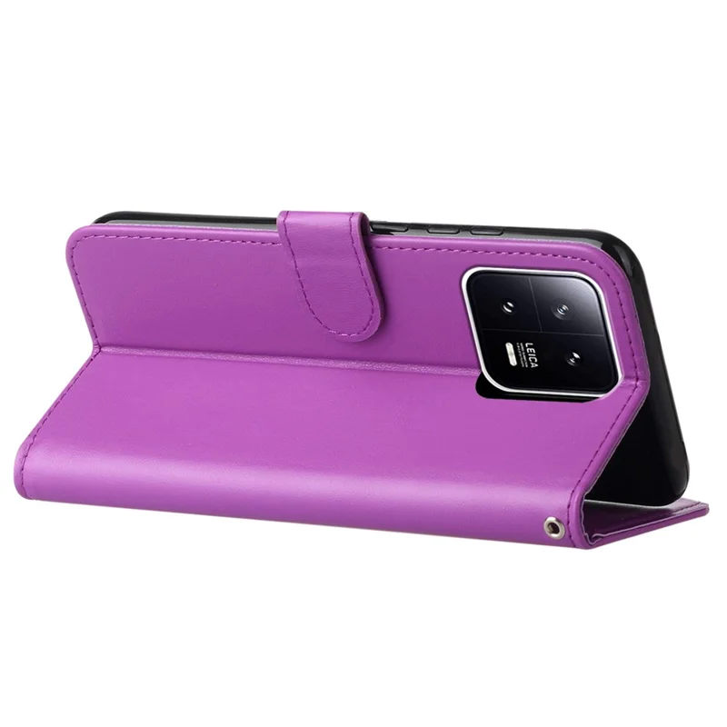 B40 Shockproof Phone Cover for Xiaomi 13 Pro 5G , PU Leather+TPU Wallet Stand Phone Case - Purple