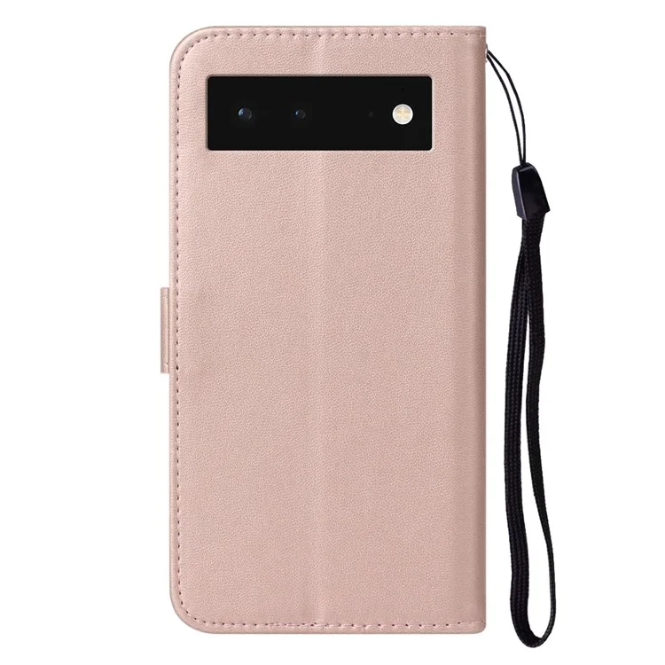 B40 For Google Pixel 6 Anti-Drop Wallet Phone Case PU Leather Magnetic Closure Phone Stand Cover - Rose Gold