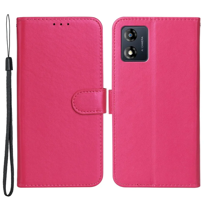B40 For Motorola Moto E13 4G Wallet Smartphone Case Stand Phone Cover PU Leather+TPU Phone Shell - Rose