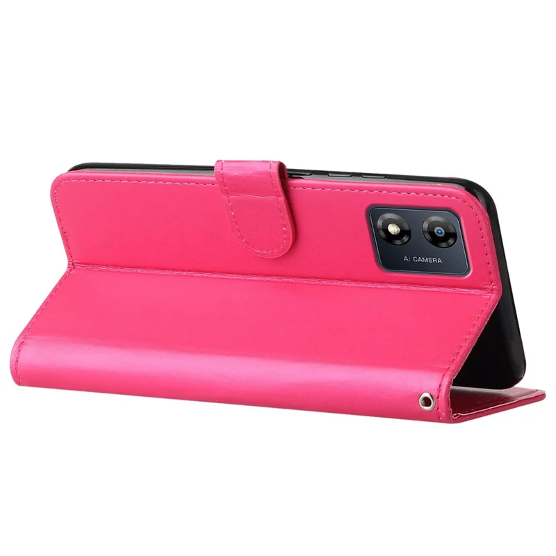 B40 For Motorola Moto E13 4G Wallet Smartphone Case Stand Phone Cover PU Leather+TPU Phone Shell - Rose