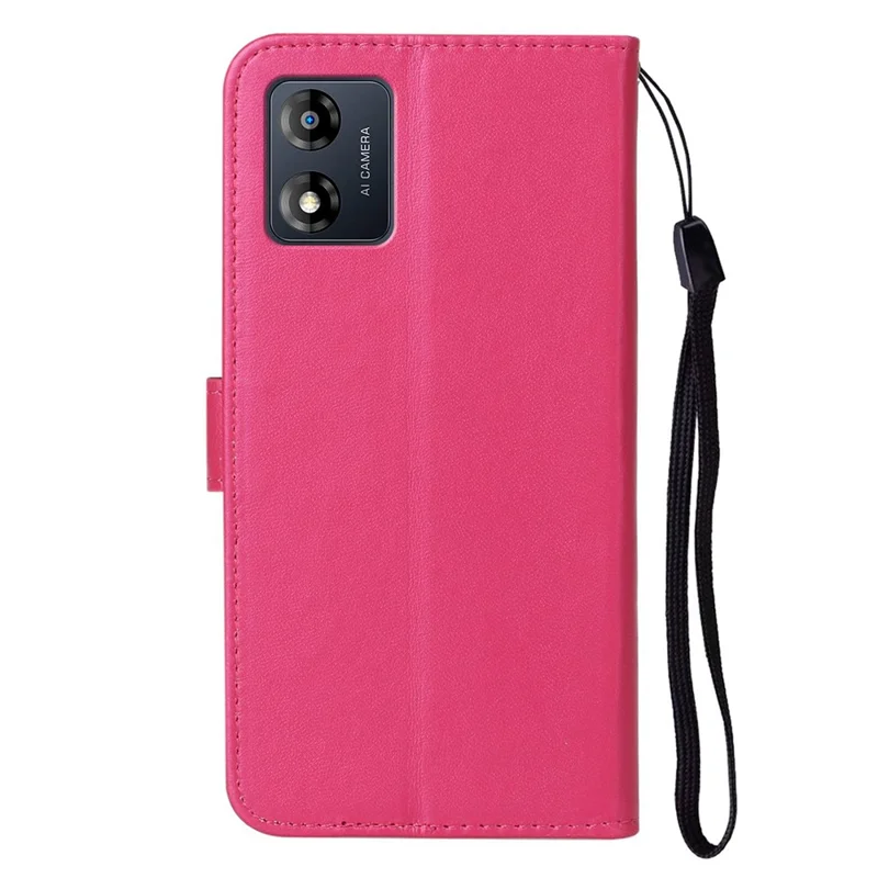 B40 For Motorola Moto E13 4G Wallet Smartphone Case Stand Phone Cover PU Leather+TPU Phone Shell - Rose