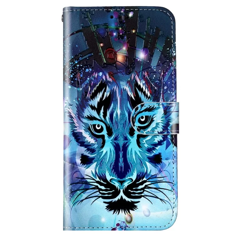 Para Sony Xperia 1 V Flip Wallet Phone Case Pattern Printing PU Leather Stand Protective Cover with Strap - Wolf