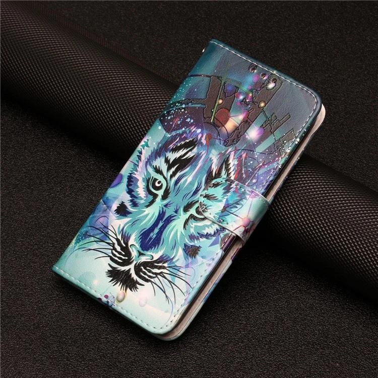 Para Sony Xperia 1 V Flip Wallet Phone Case Pattern Printing PU Leather Stand Protective Cover with Strap - Wolf