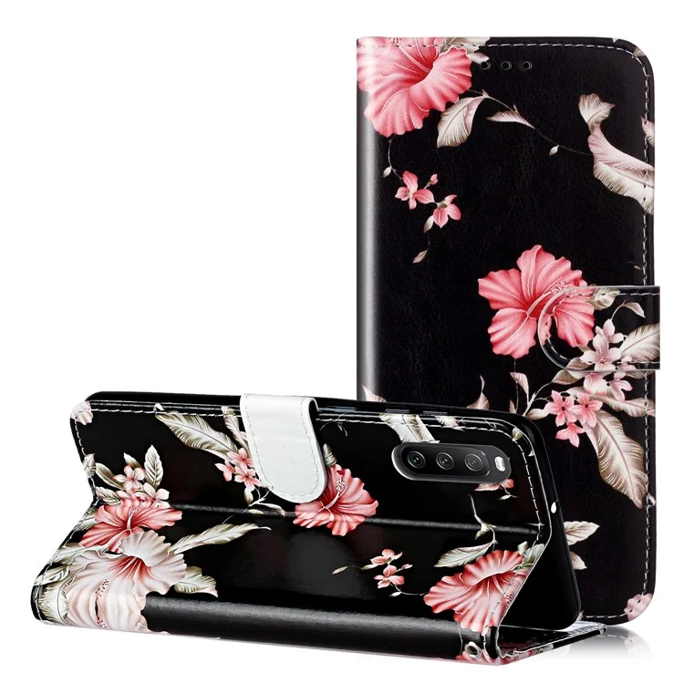 Wallet Phone Case for Sony Xperia 10 V Scratch-Proof Phone Shell Pattern Printing Leather Cover - Azalea