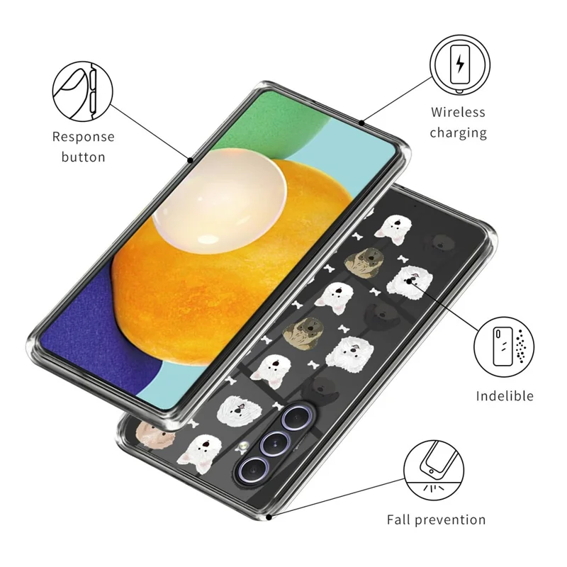 For Samsung Galaxy A34 5G Soft TPU Phone Case Pattern Printing Back Cover - Dog Head