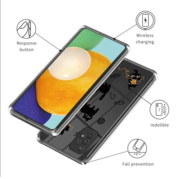 For Samsung Galaxy A33 5G Pattern Printing Phone Case Soft TPU Slim Fit Cover - Cat Knitting