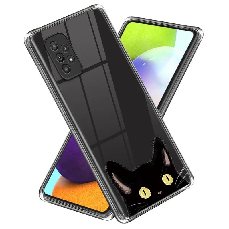 Für Samsung Galaxy A53 5G Muster Druck Design Rück-Case Weiche TPU Anti-Kratzer Telefonabdeckung - Neugierige Katze