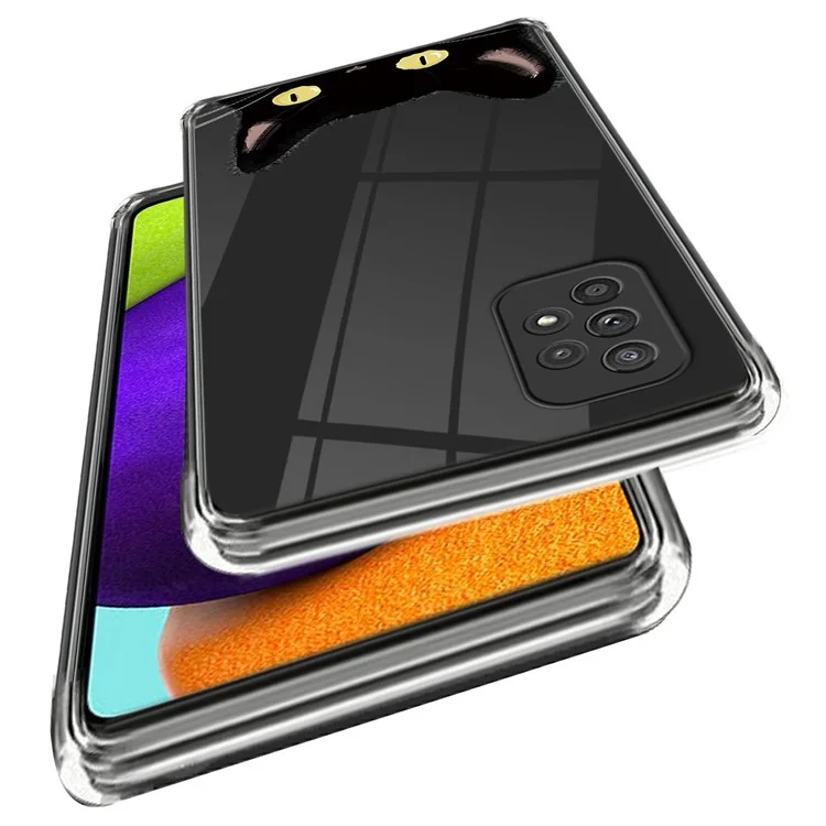 Für Samsung Galaxy A53 5G Muster Druck Design Rück-Case Weiche TPU Anti-Kratzer Telefonabdeckung - Neugierige Katze