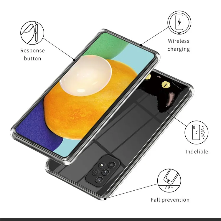 Für Samsung Galaxy A53 5G Muster Druck Design Rück-Case Weiche TPU Anti-Kratzer Telefonabdeckung - Neugierige Katze