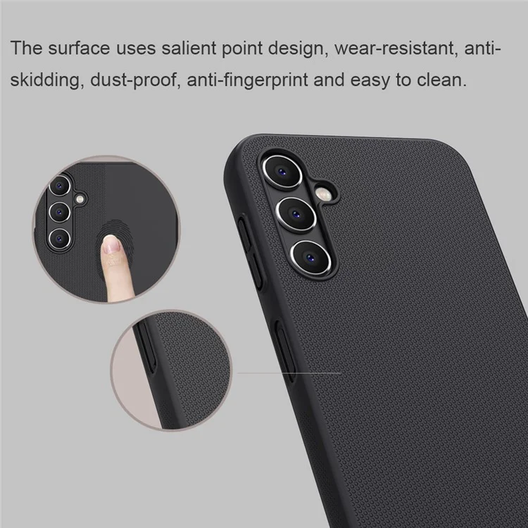 NILLKIN Frosted Shield Hard PC Phone Case для Samsung Galaxy A14 5G / A14 4G, матовый защитный чехол для телефона, устойчивый к царапинам - черный