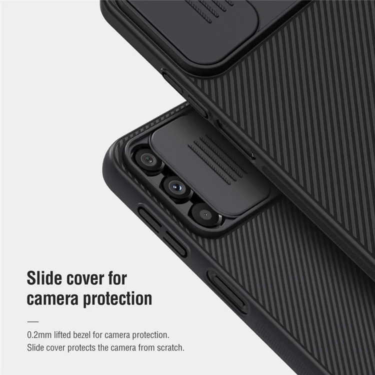 NILLKIN CamShield Hard PC Case для Samsung Galaxy A14 5G / A14 4G, защитная крышка объектива, противоударный телефон чехол - синий