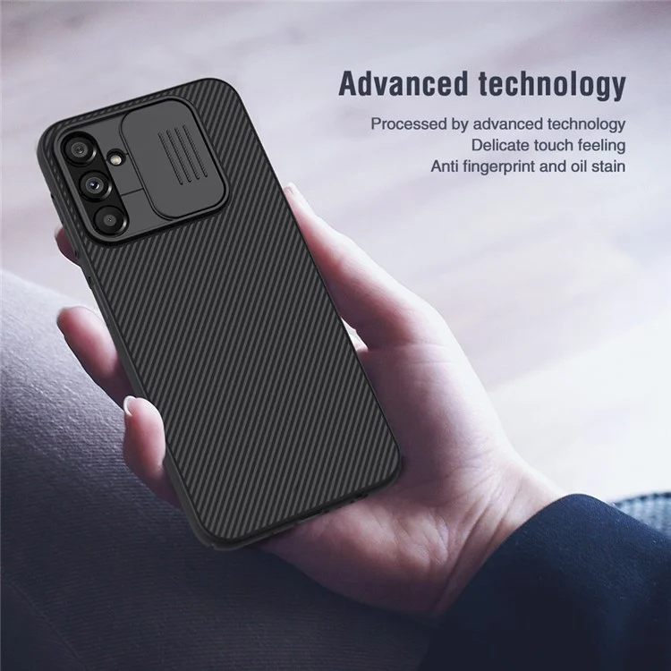 NILLKIN CamShield Hard PC Case для Samsung Galaxy A14 5G / A14 4G, защитная крышка объектива, противоударный телефон чехол - синий