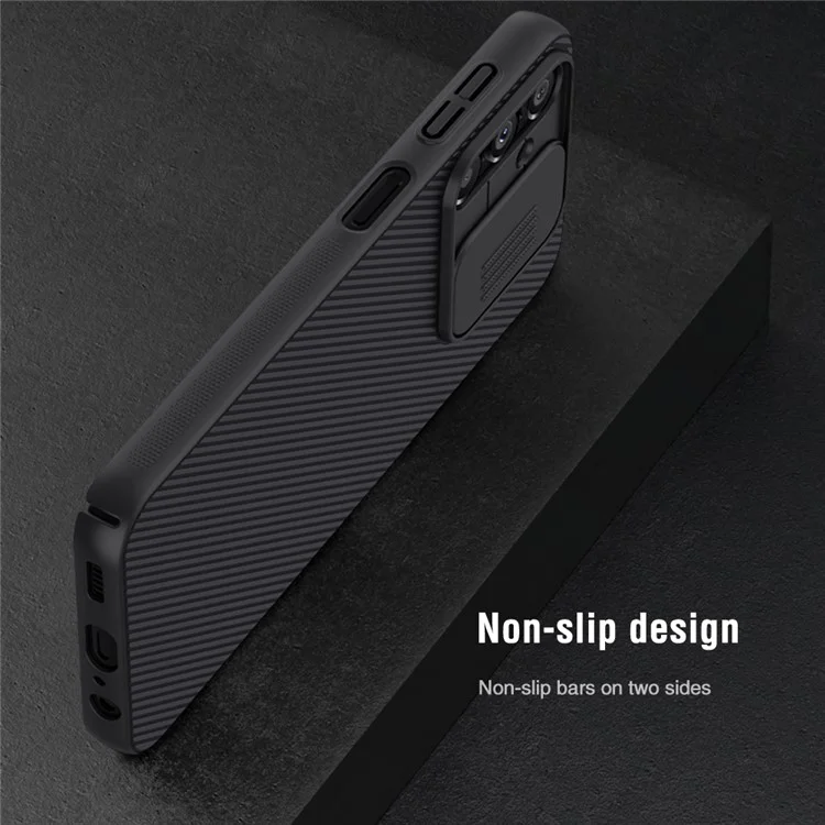 NILLKIN CamShield Hard PC Case для Samsung Galaxy A14 5G / A14 4G, защитная крышка объектива, противоударный телефон чехол - синий