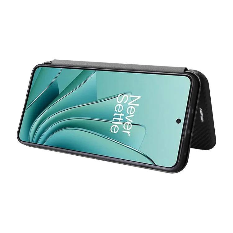 Für OnePlus Nord 3 5G / Ace 2V Carbon Fiber Texture Leather Stand Phone Case Card Holder Telefonhülle - Schwarz
